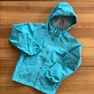 Girls Teal North Face Windbreaker